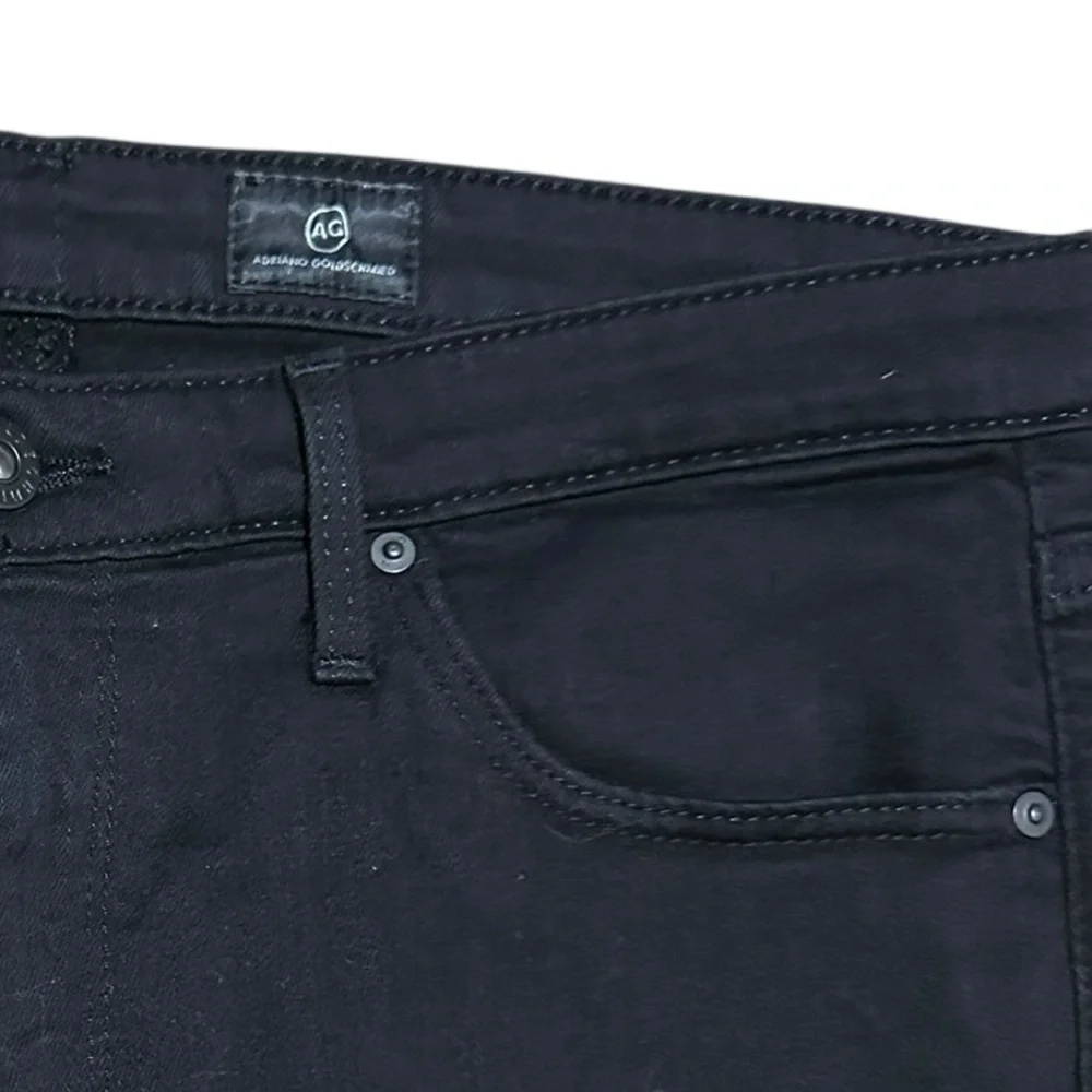 AG Anthropologie Black Stevie Ankle Jean Straight Leg Step Hem Mid-rise
